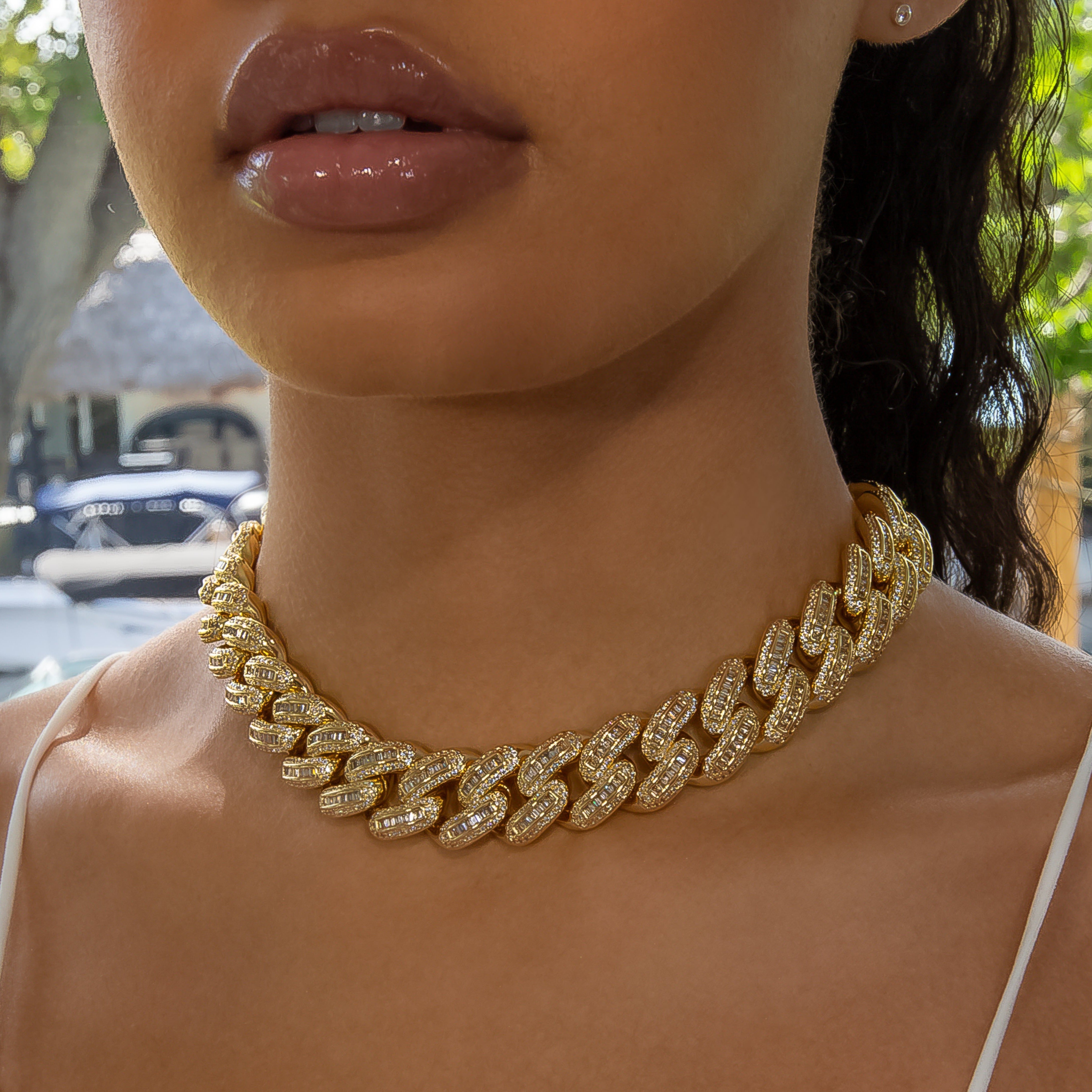 18mm Bugatti Link Choker/ Necklace in Yellow Gold