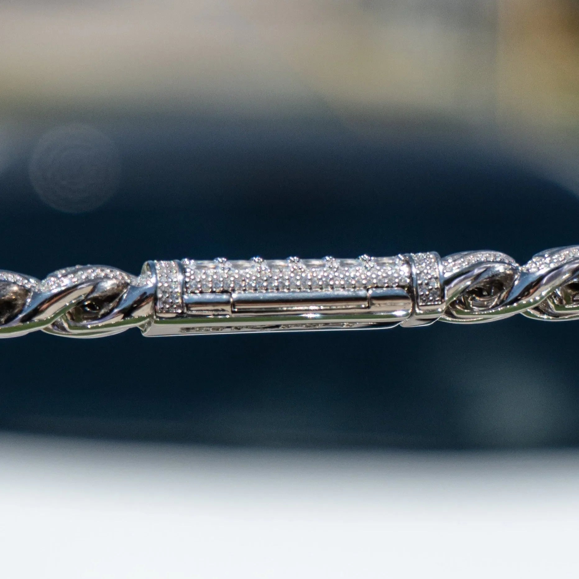18mm White Gold Bugatti Link Bracelet