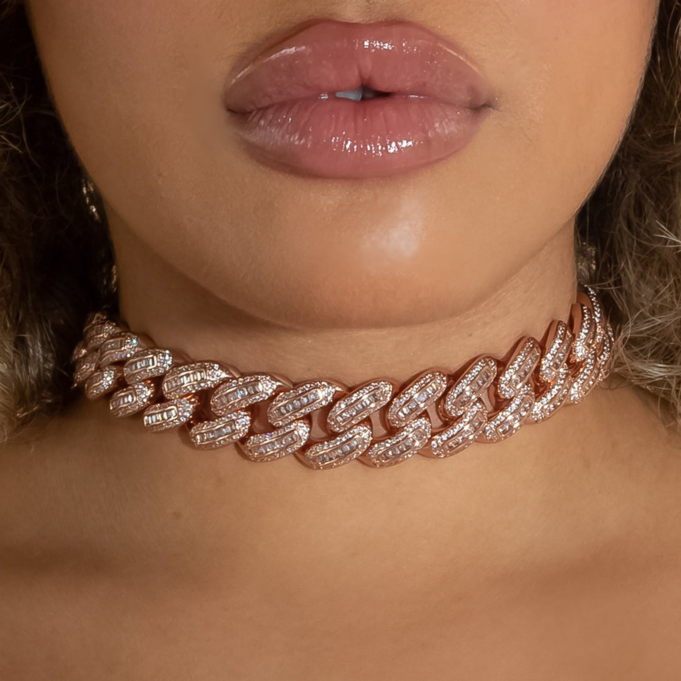 18mm Bugatti Link Choker/ Necklace in Rose Gold