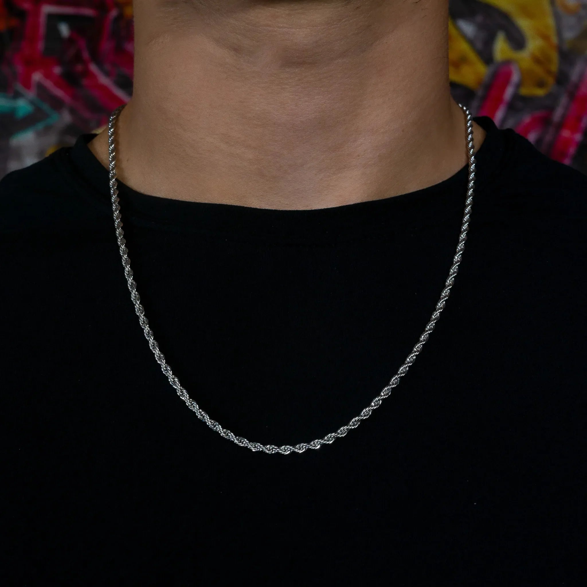 3mm Rope Chain in White Gold