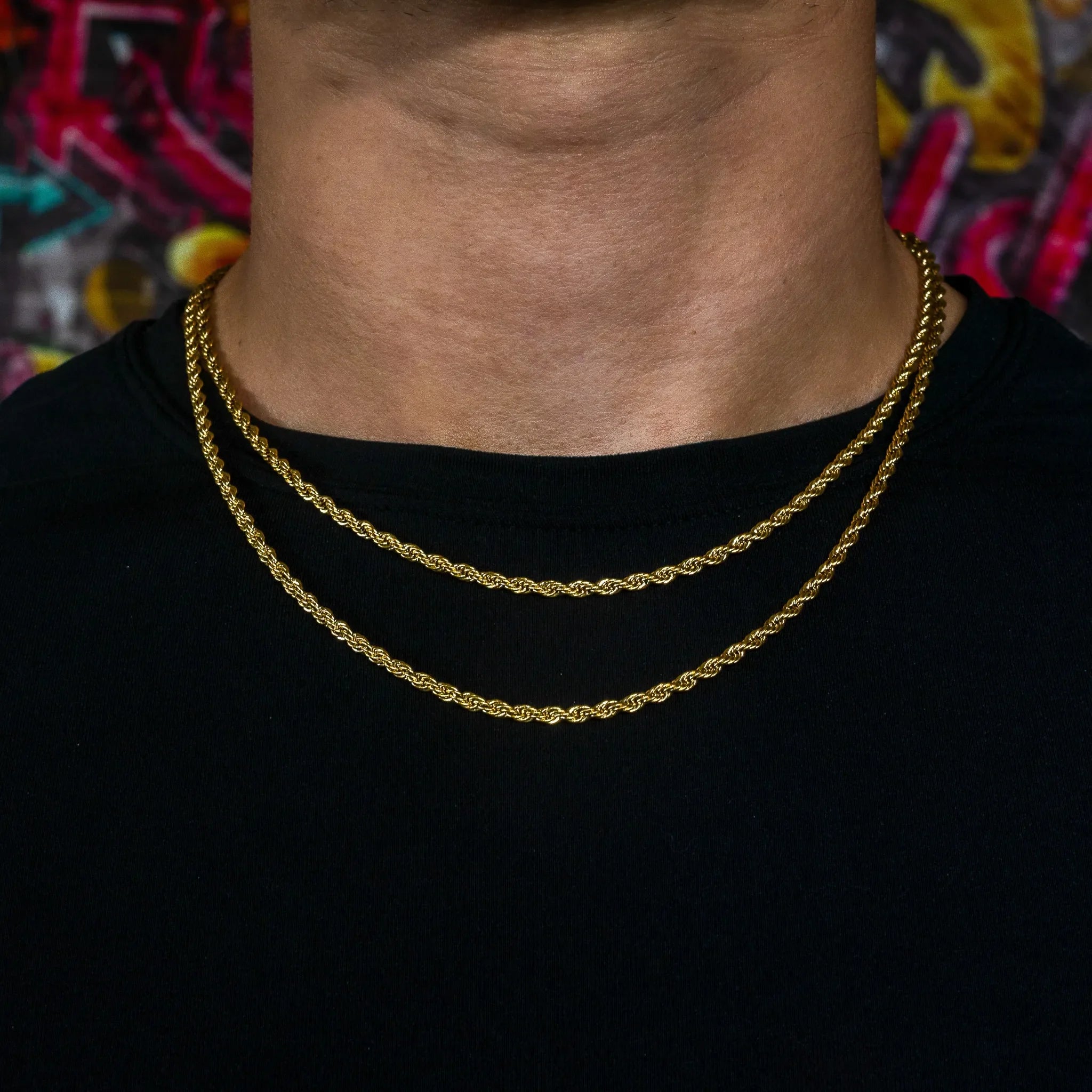 3mm Rope Chain in Yellow Gold
