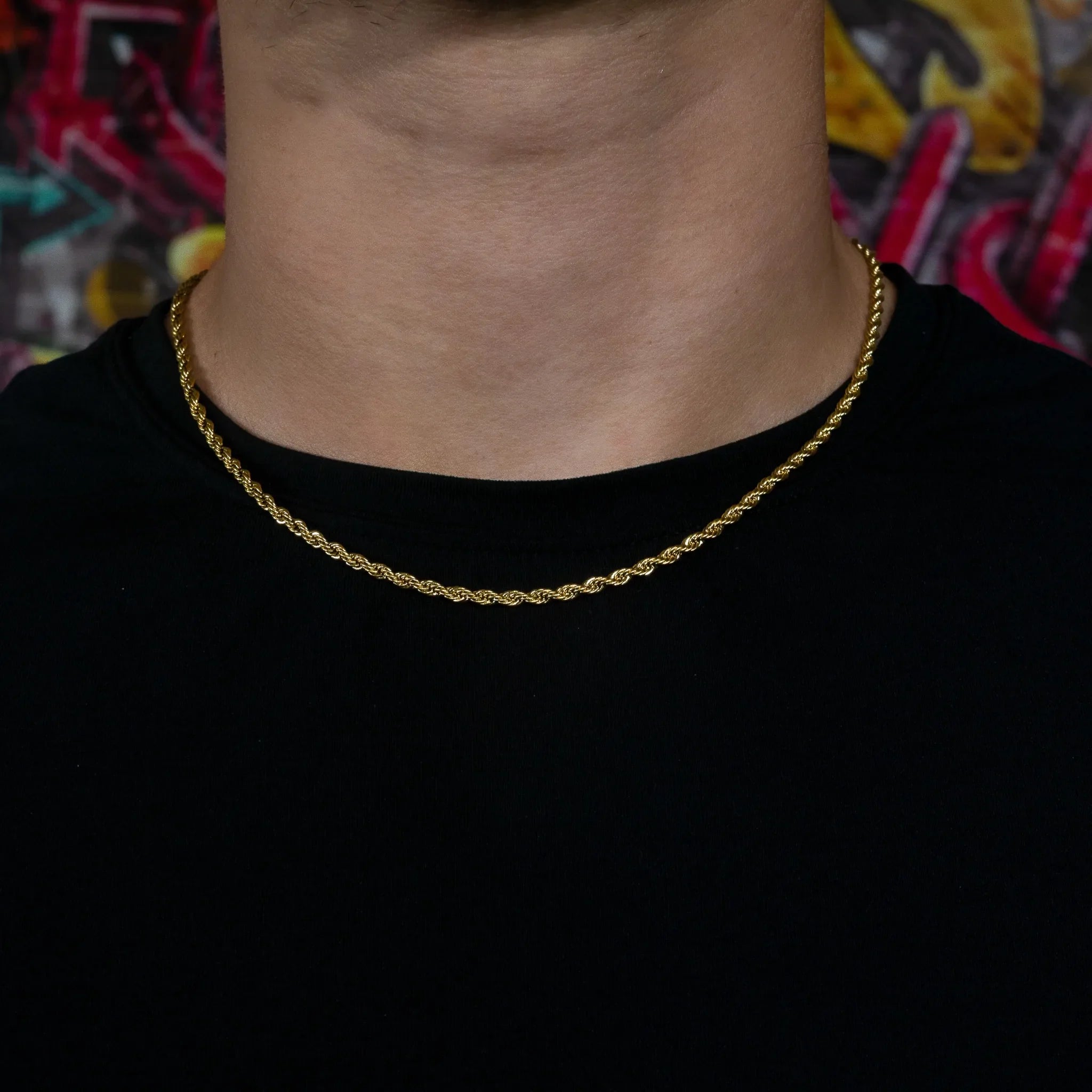 3mm Rope Chain in Yellow Gold
