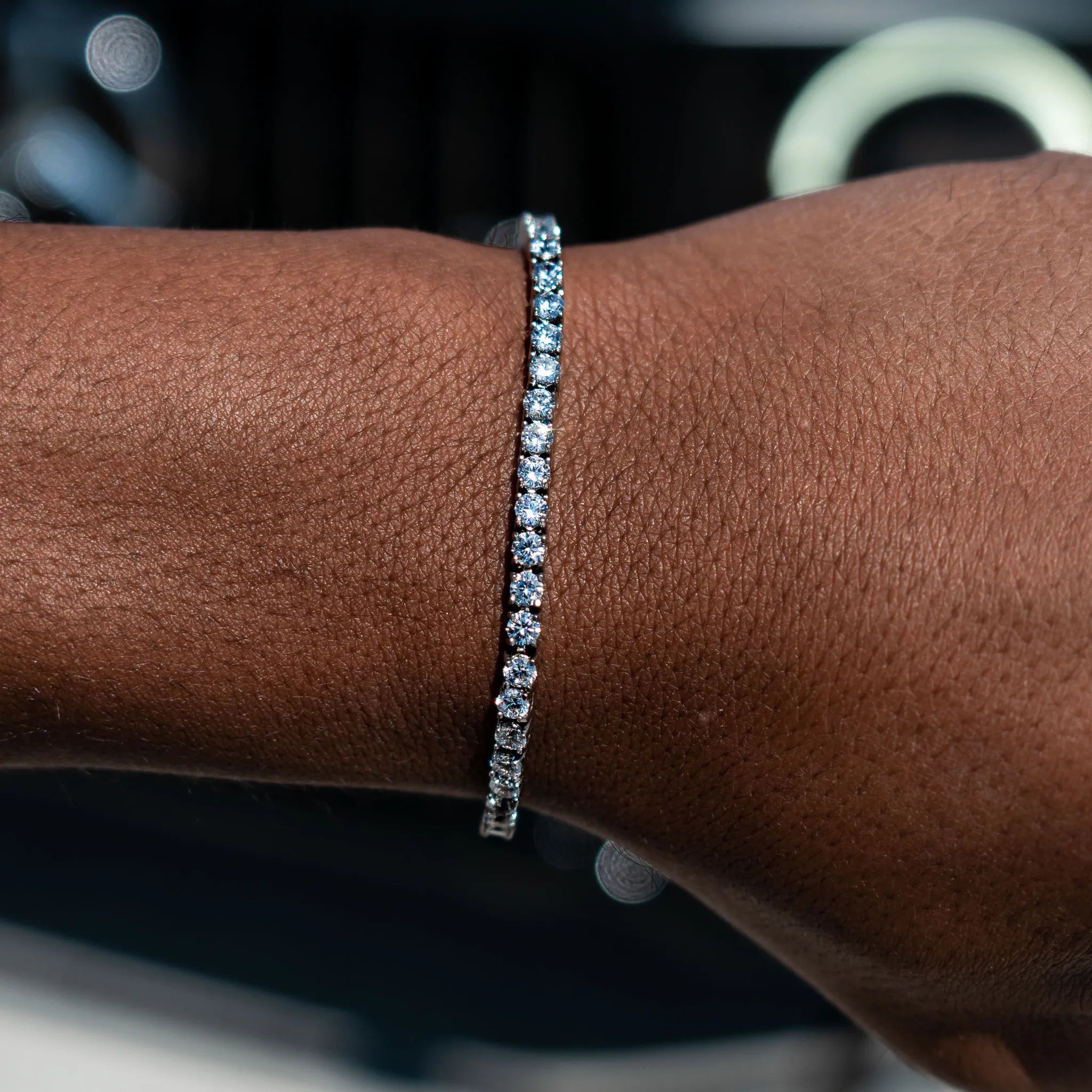 3mm Tennis Bracelet in White Gold 18cm 7"