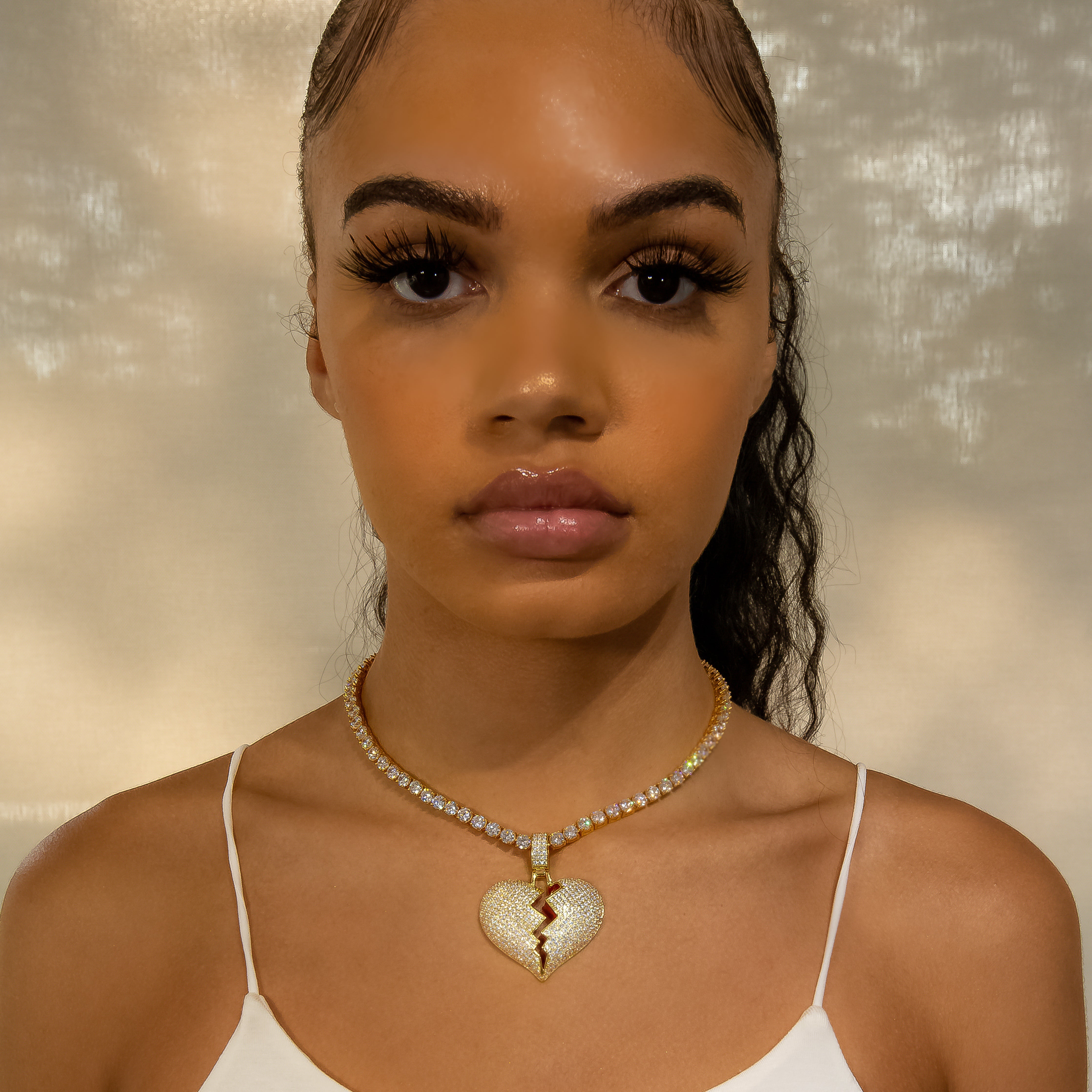Broken Heart Pendant In Yellow Gold