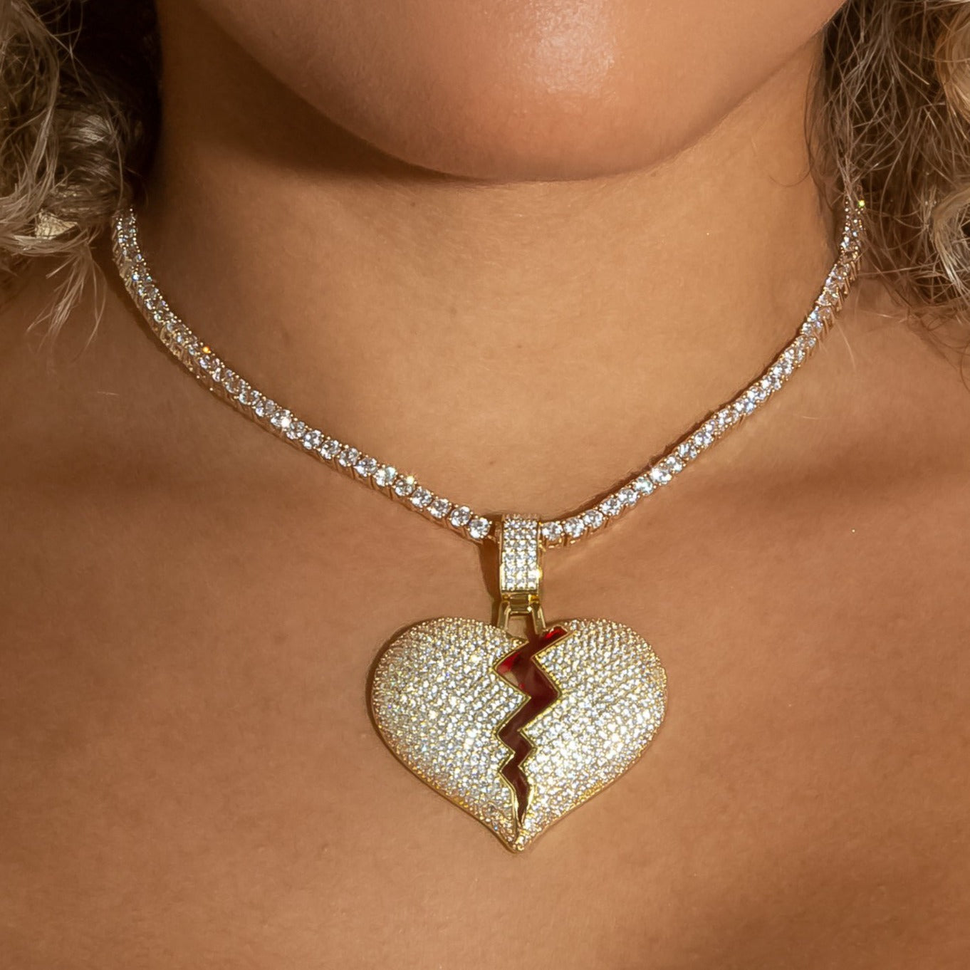 Broken Heart Pendant In Yellow Gold