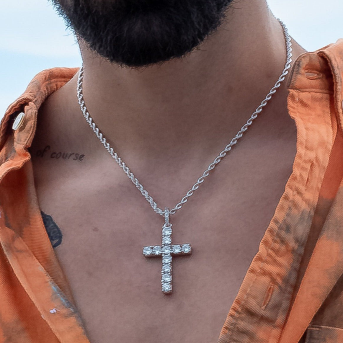 Cross Pendant in White Gold
