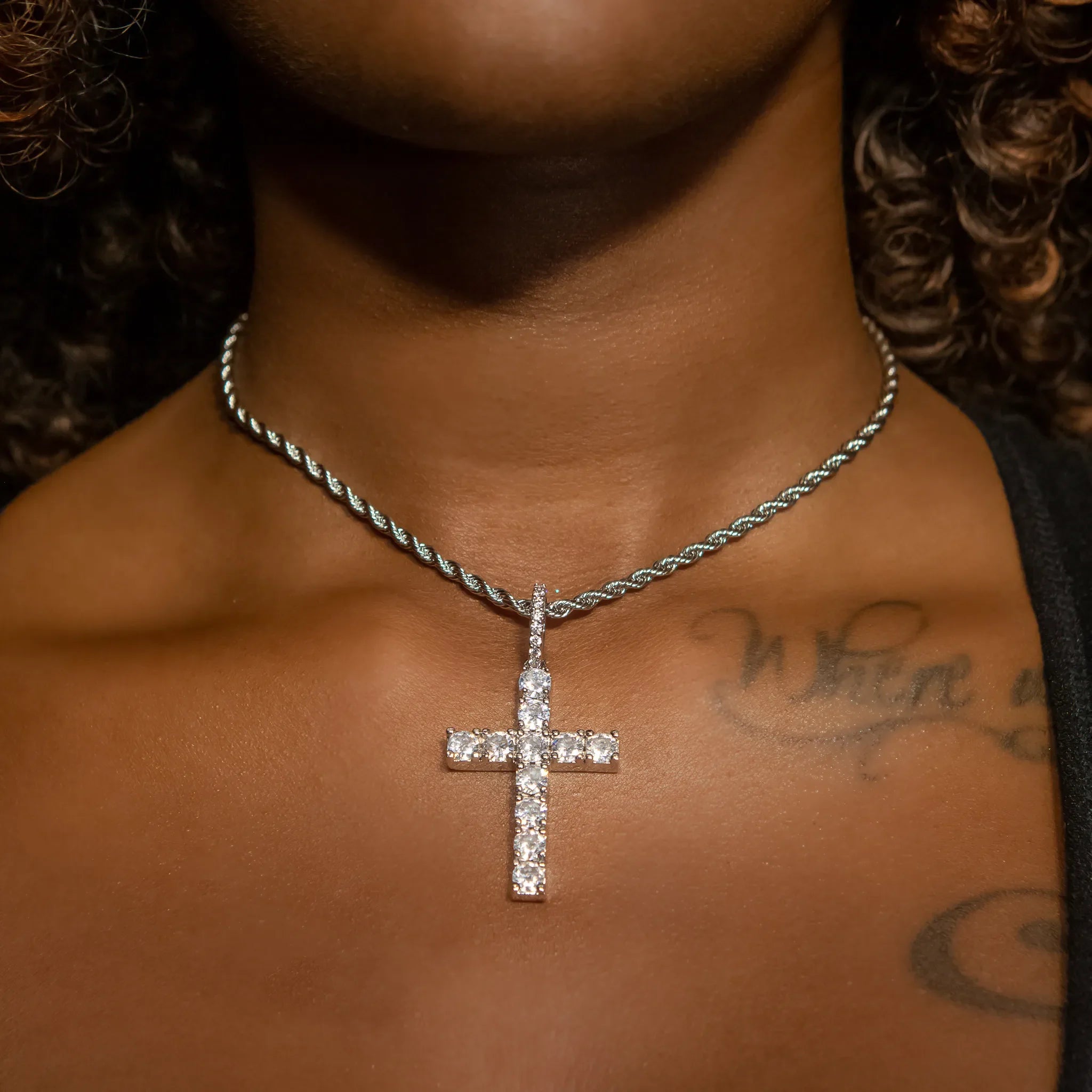 Cross Pendant in White Gold