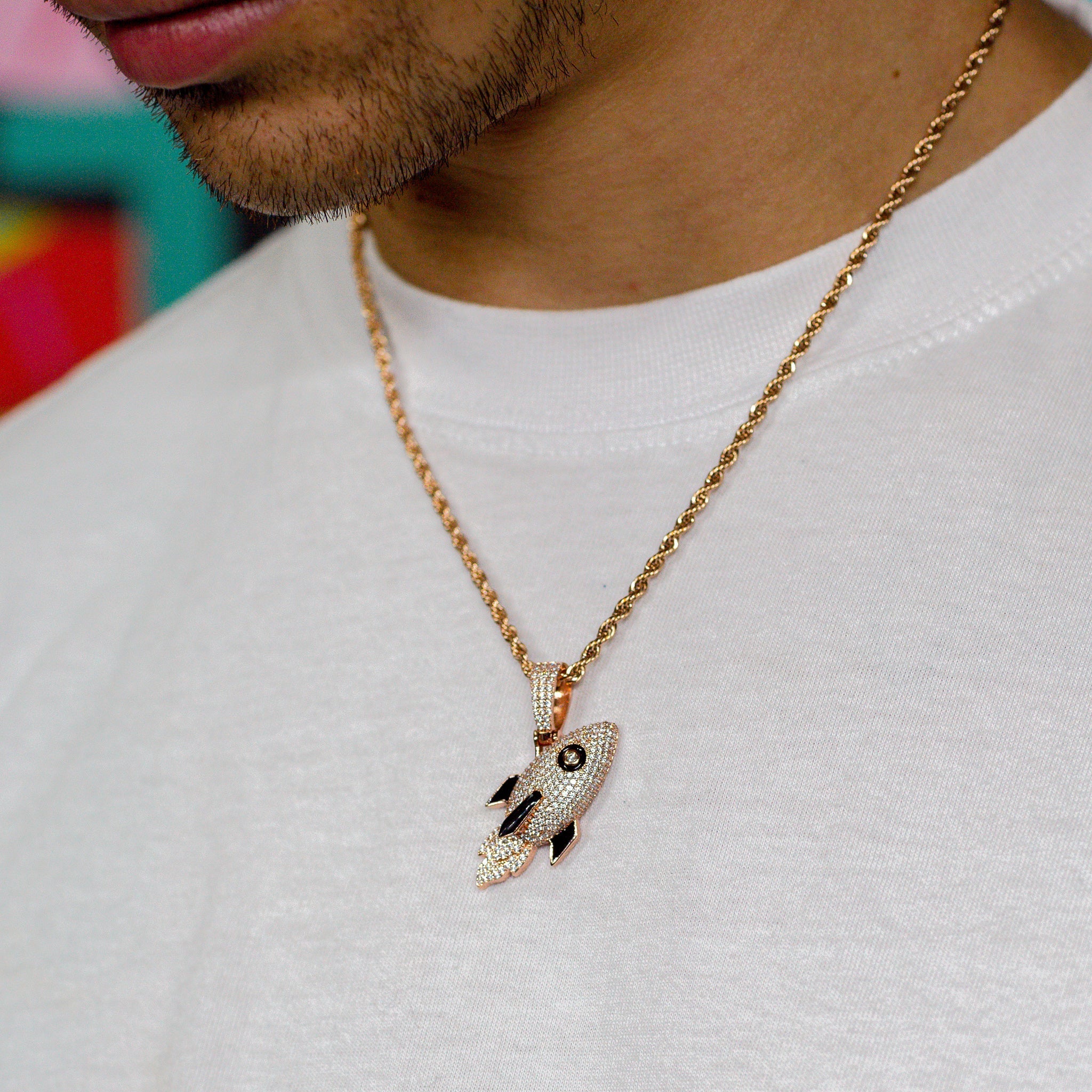 Rocket Pendant in Rose Gold