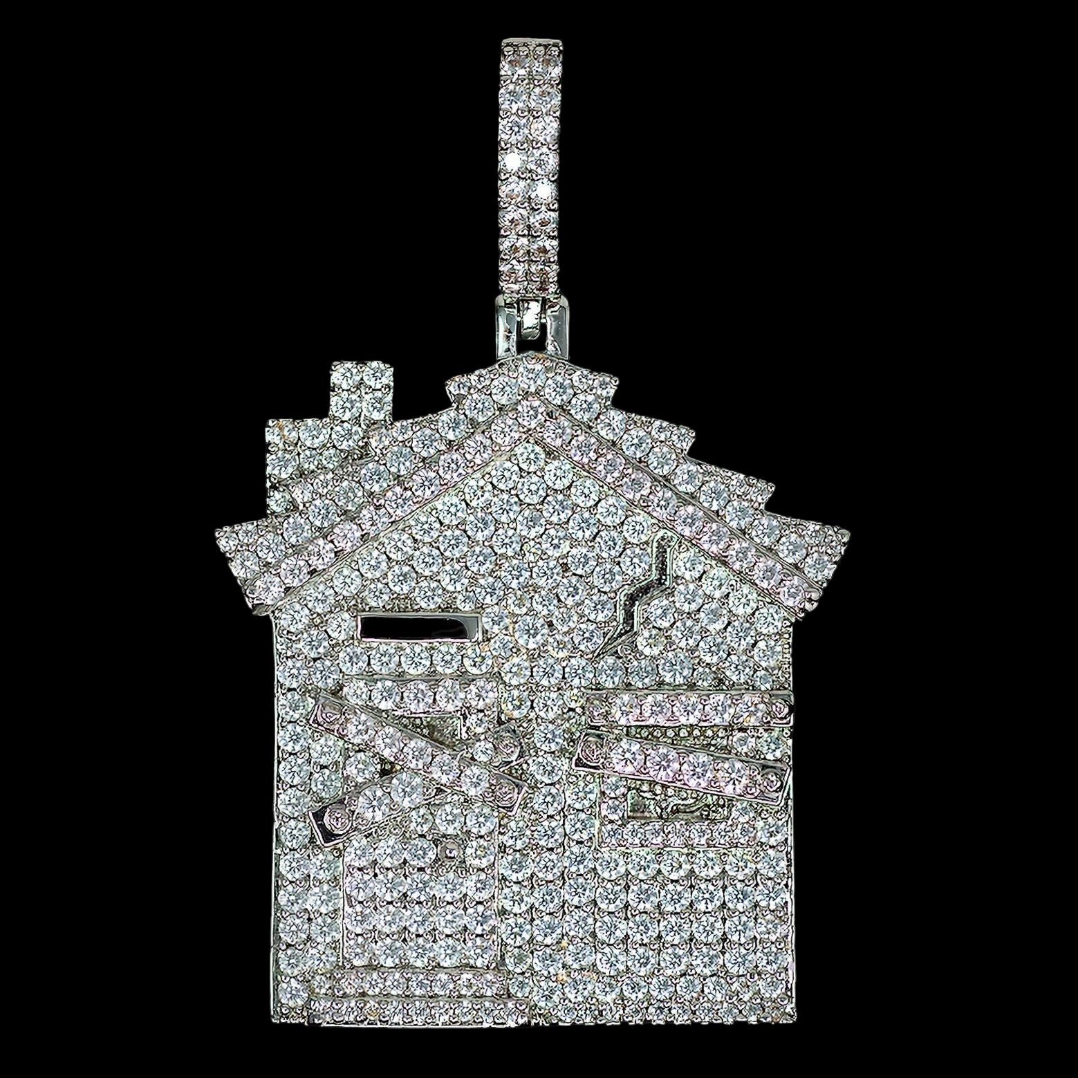 Trap House Pendant in White Gold