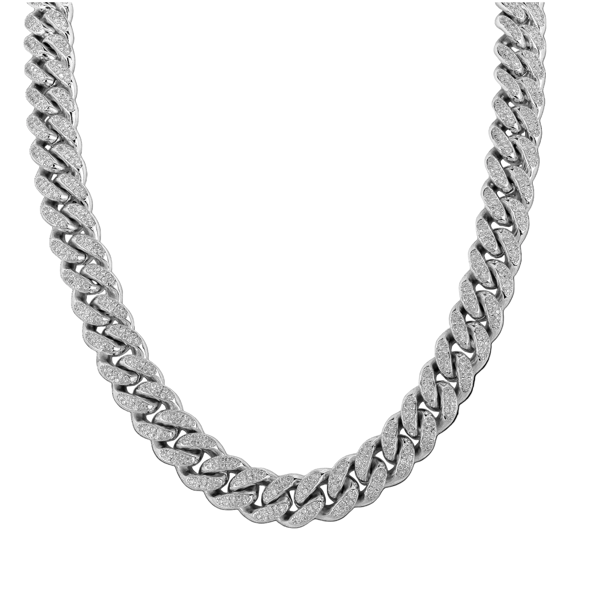 12mm Cuban Link Chain in 18K White Gold Studio