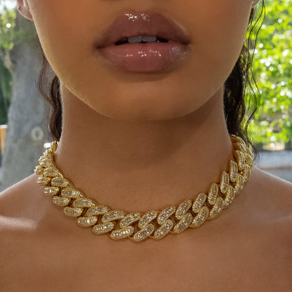 18mm Bugatti Link Choker/ Necklace in Yellow Gold