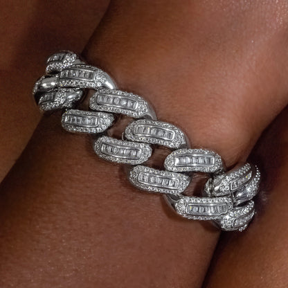 18mm White Gold Bugatti Link Bracelet