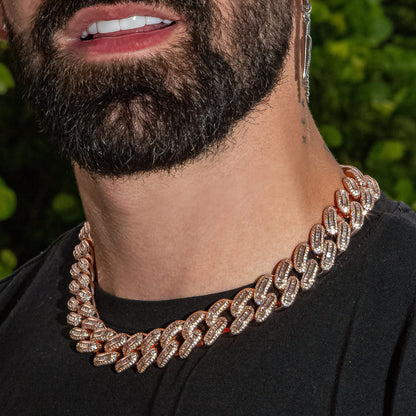 18mm Bugatti Link Chain in Rose Gold