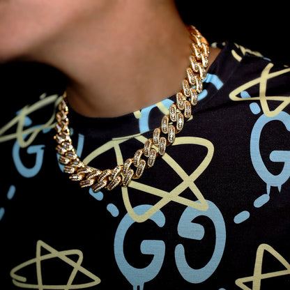18mm Bugatti Link Chain in Yellow Gold