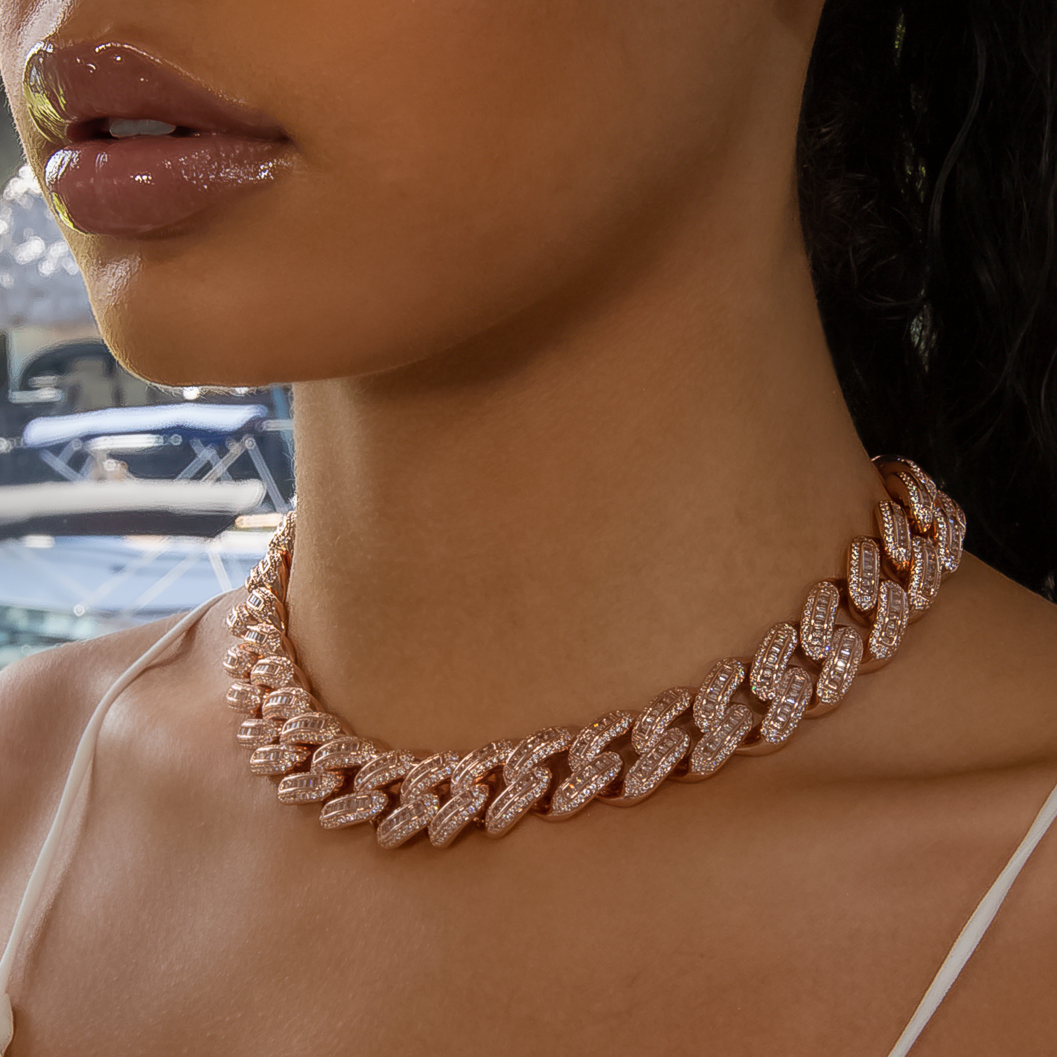 18mm Bugatti Link Choker/ Necklace in Rose Gold