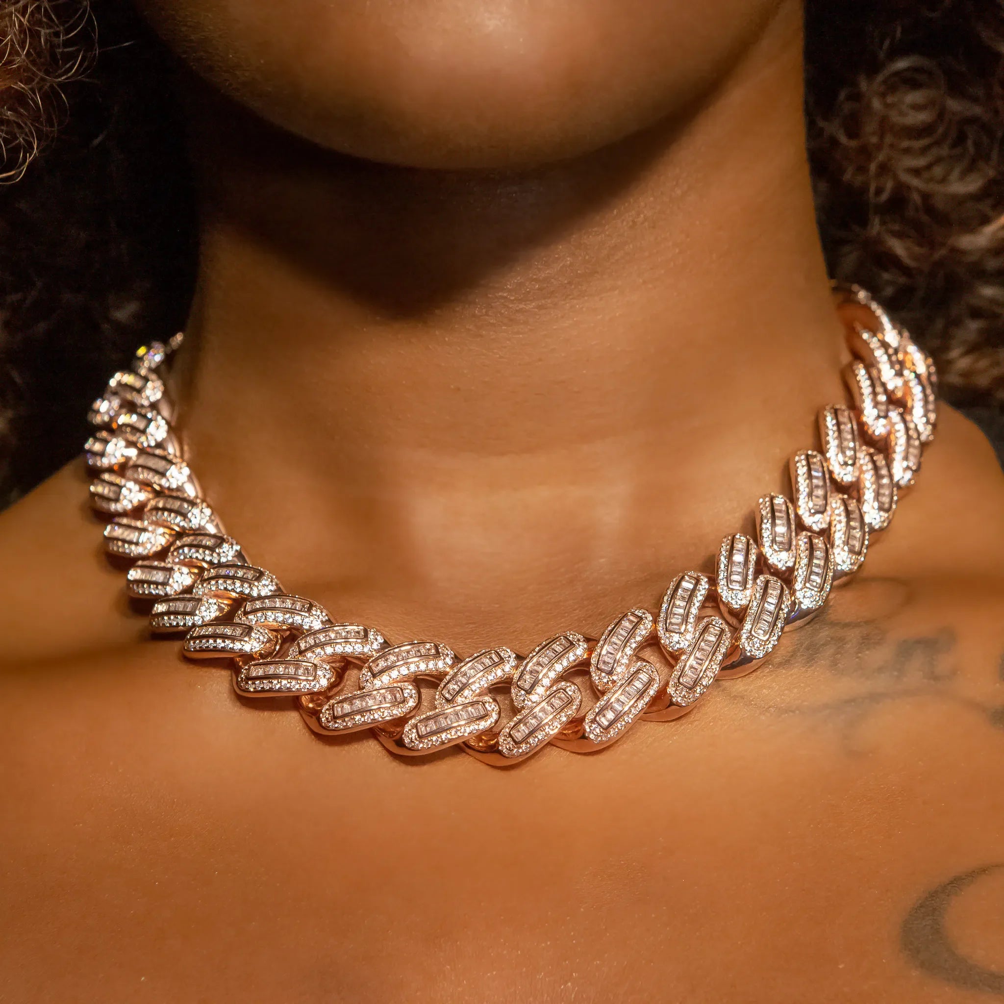 18mm Bugatti Link Choker/ Necklace in Rose Gold