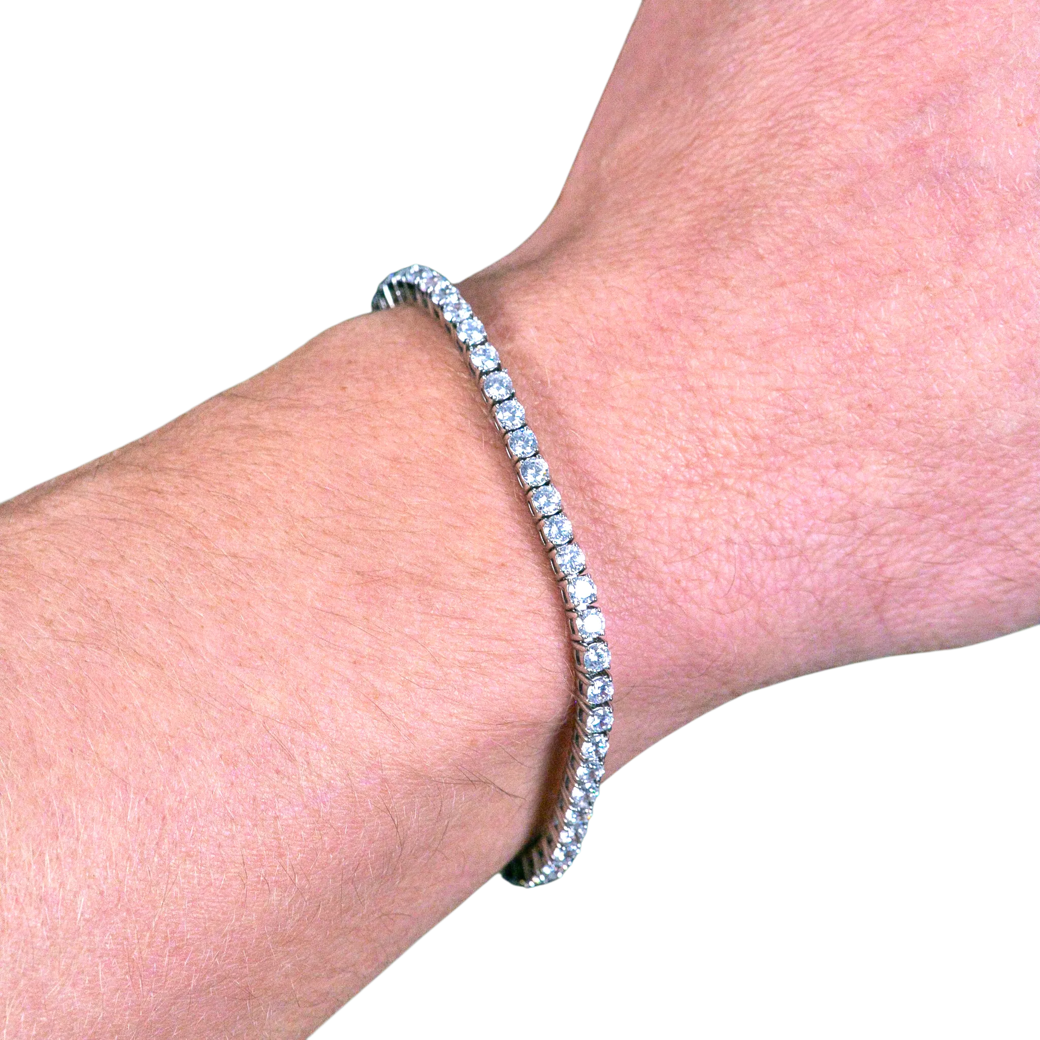 3mm Tennis Bracelet in White Gold