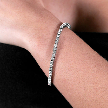 3mm Diamond Tennis Bracelet in White Gold