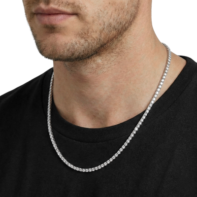 3mm Tennis Chain in White Gold