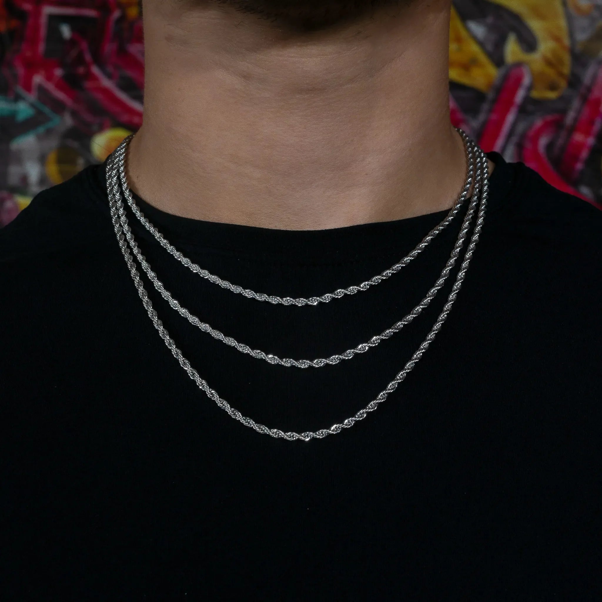 3mm Rope Chain in White Gold