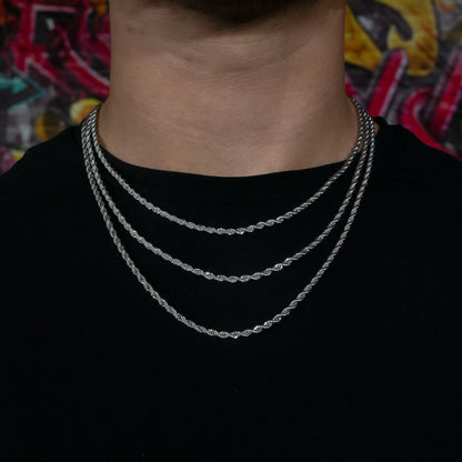3mm Rope Chain in White Gold