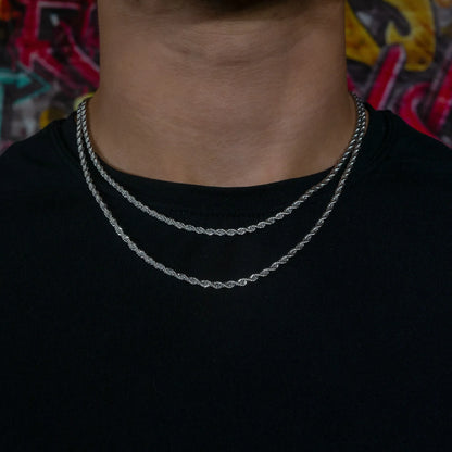 3mm Rope Chain in White Gold