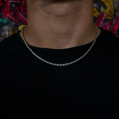 3mm Rope Chain in White Gold