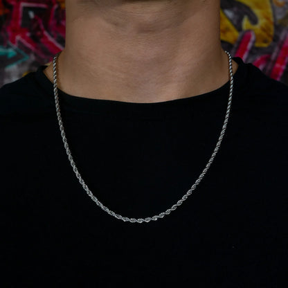 3mm Rope Chain in White Gold