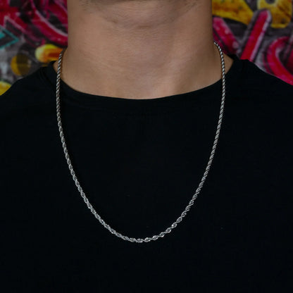 3mm Rope Chain in White Gold