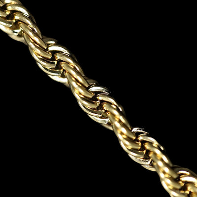 3mm Rope Necklace in Yellow Gold