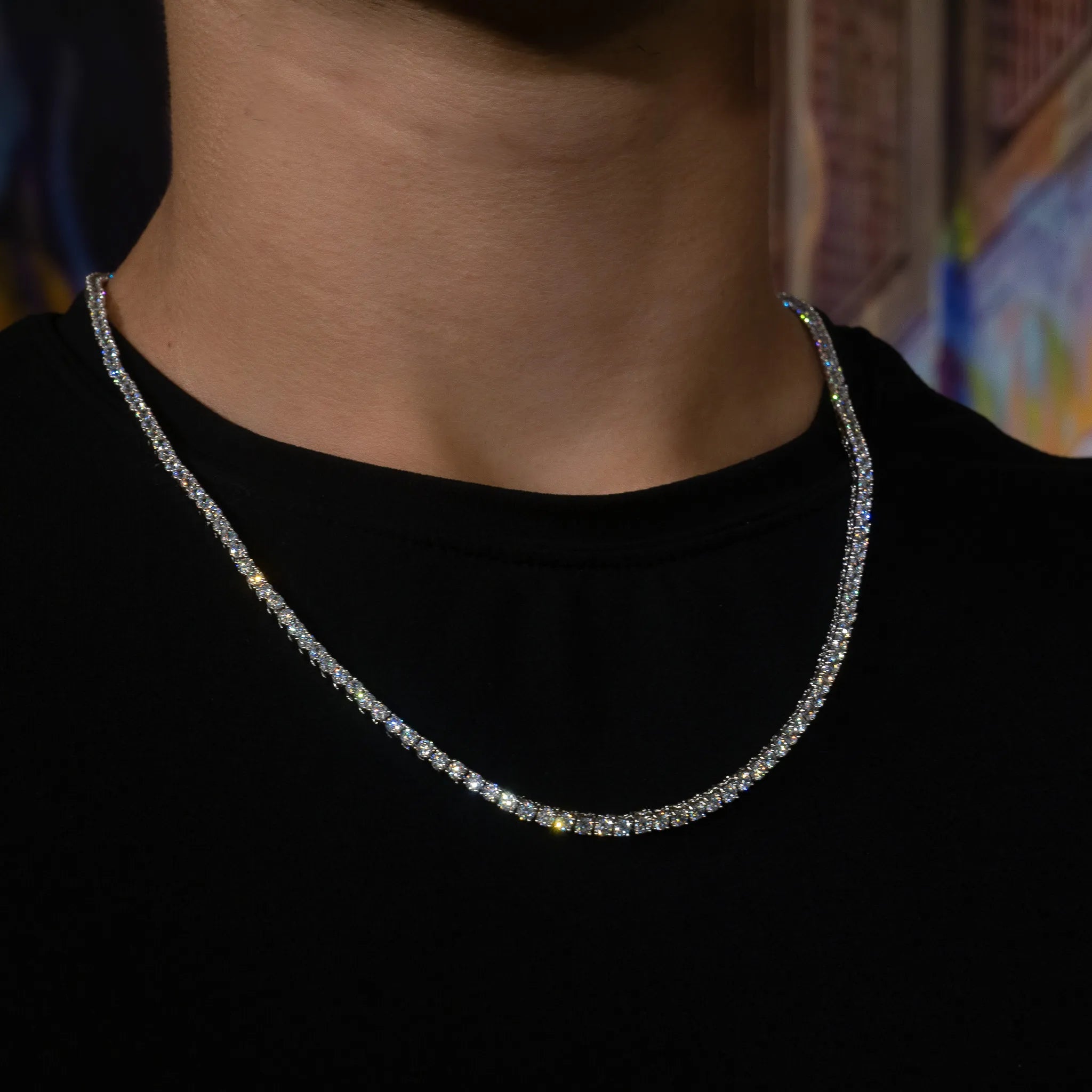 3mm Tennis Chain in White Gold 61cm 24"