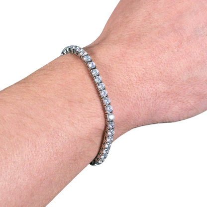 4mm Tennis Bracelet in White Gold