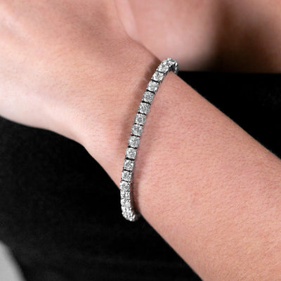 4mm White Gold Diamond Tennis Bracelet
