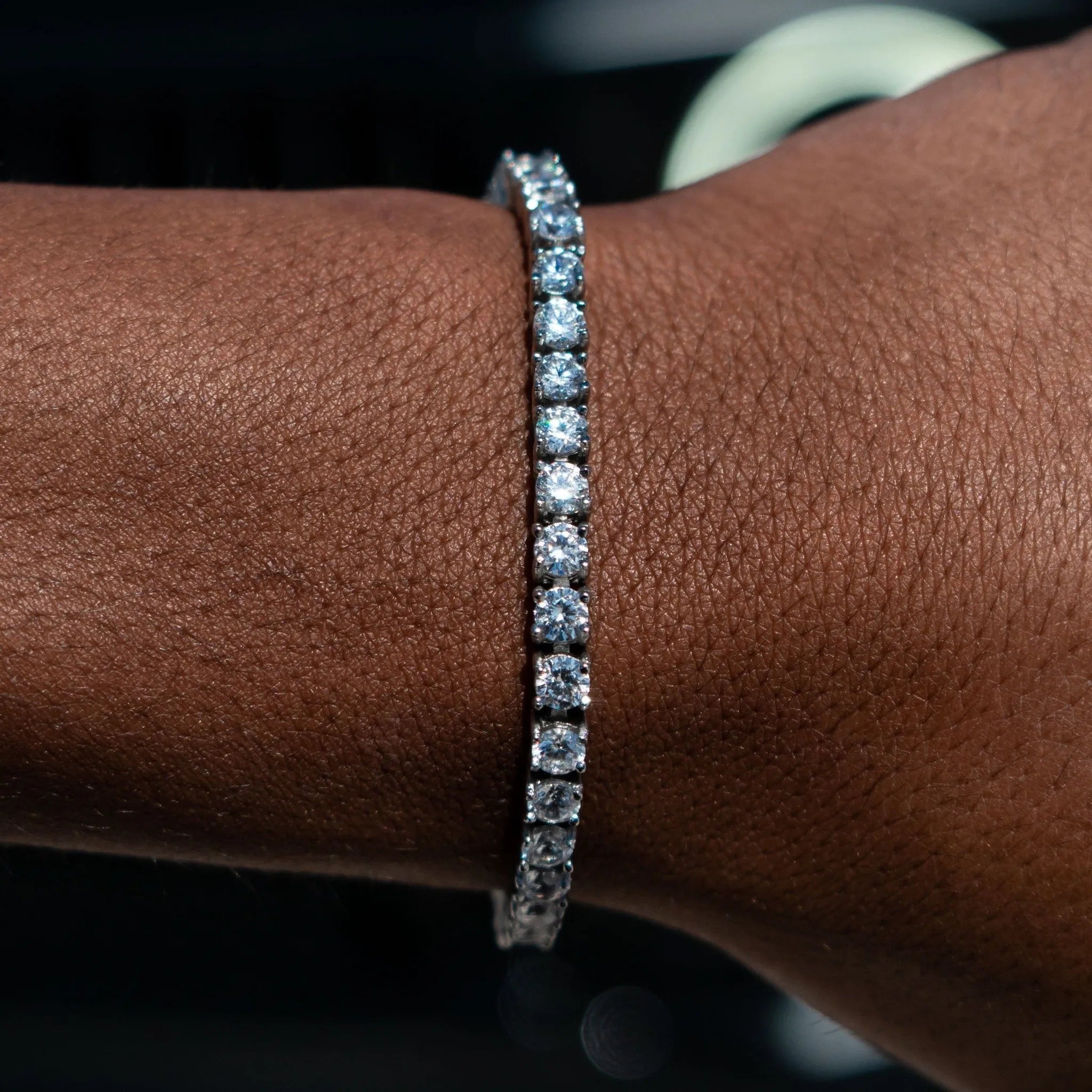 4mm Tennis Bracelet in White Gold 23cmc 9"