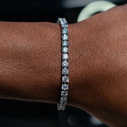 4mm Tennis Bracelet in White Gold 23cmc 9"