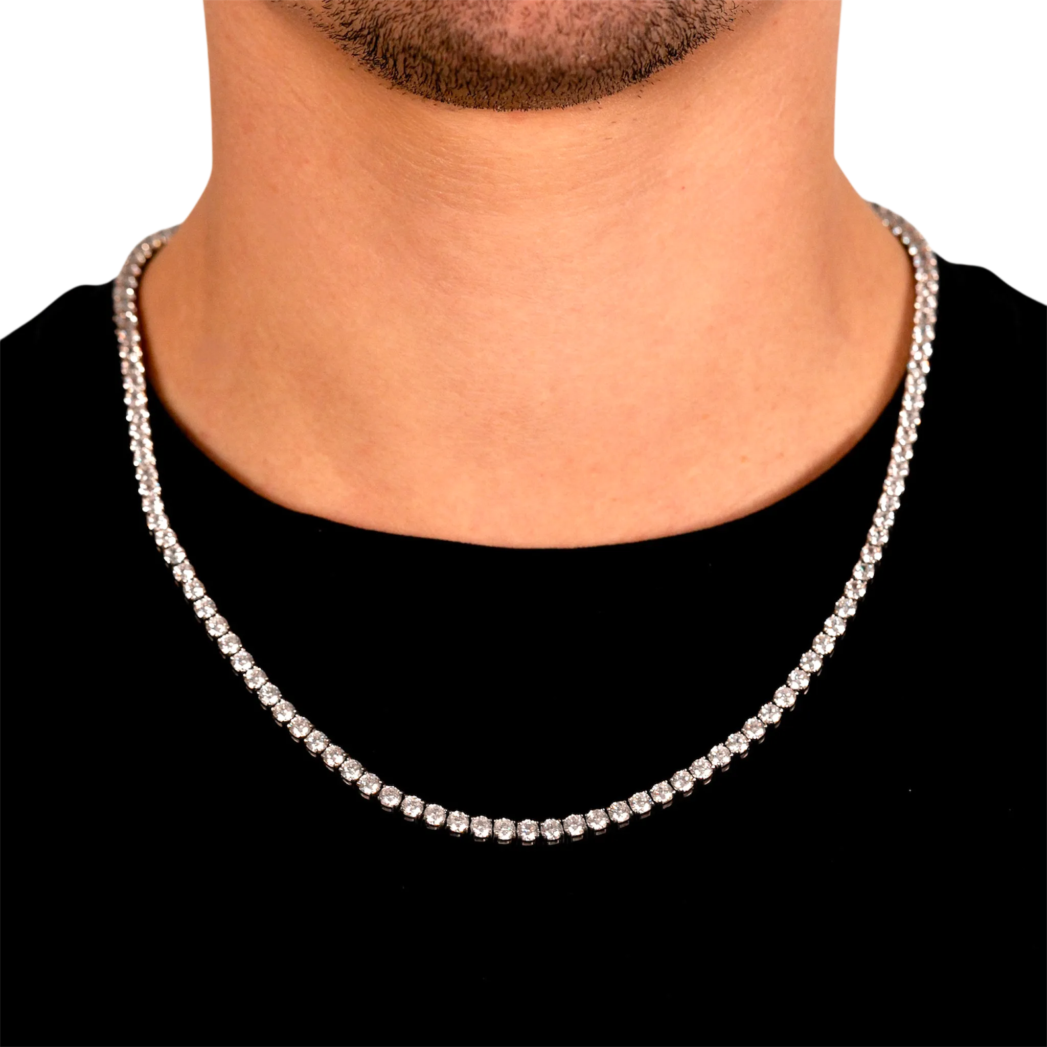 4mm Tennis Chain in White Gold