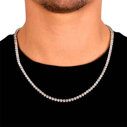 4mm Tennis Chain in White Gold