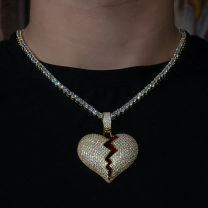 Broken Heart Pendant In Yellow Gold
