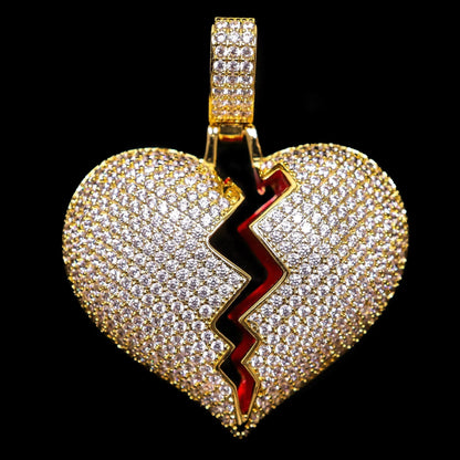 Broken Heart Pendant In Yellow Gold