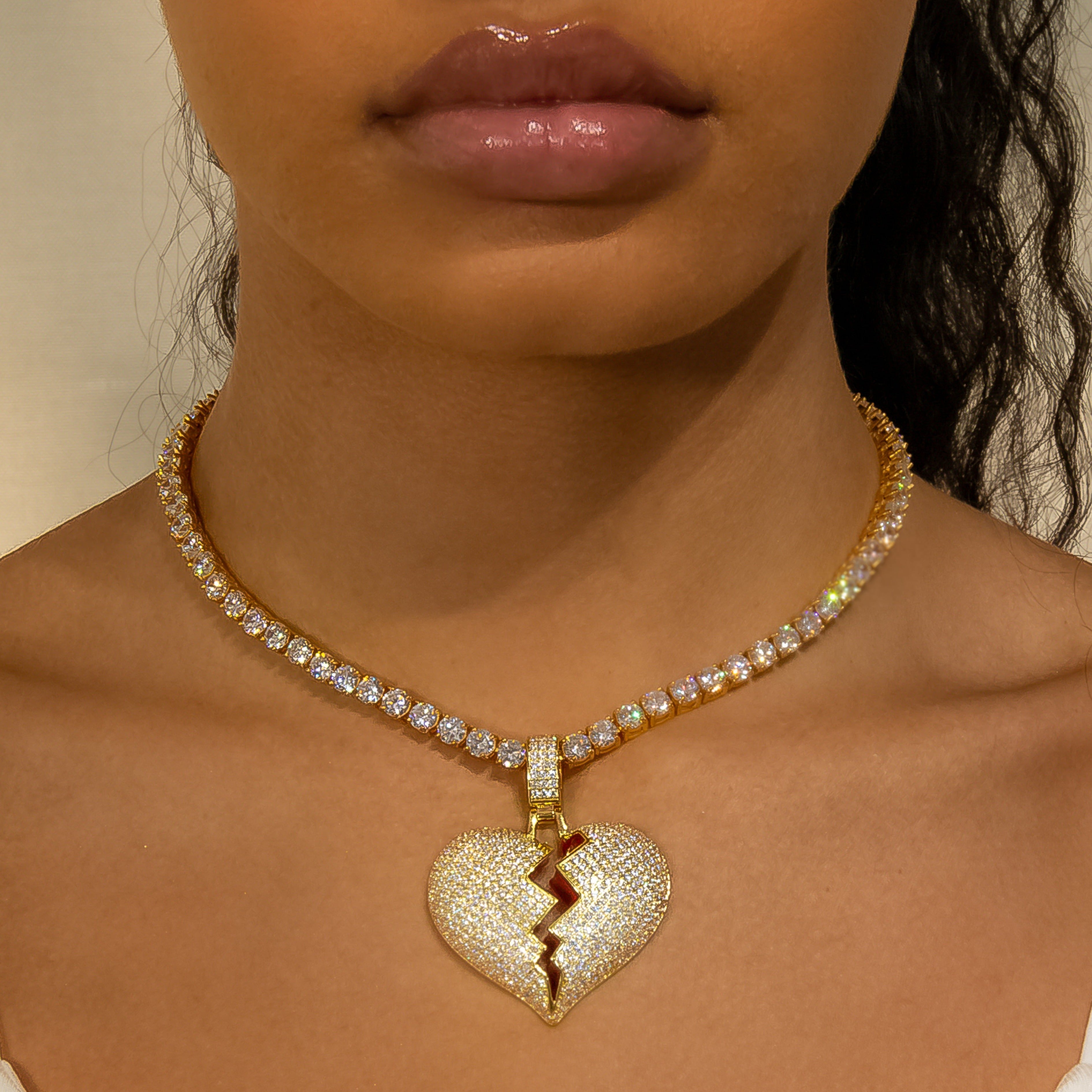 Broken Heart Pendant In Yellow Gold