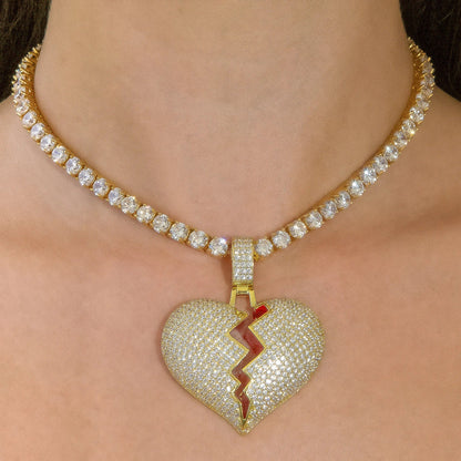 Broken Heart Pendant In Yellow Gold