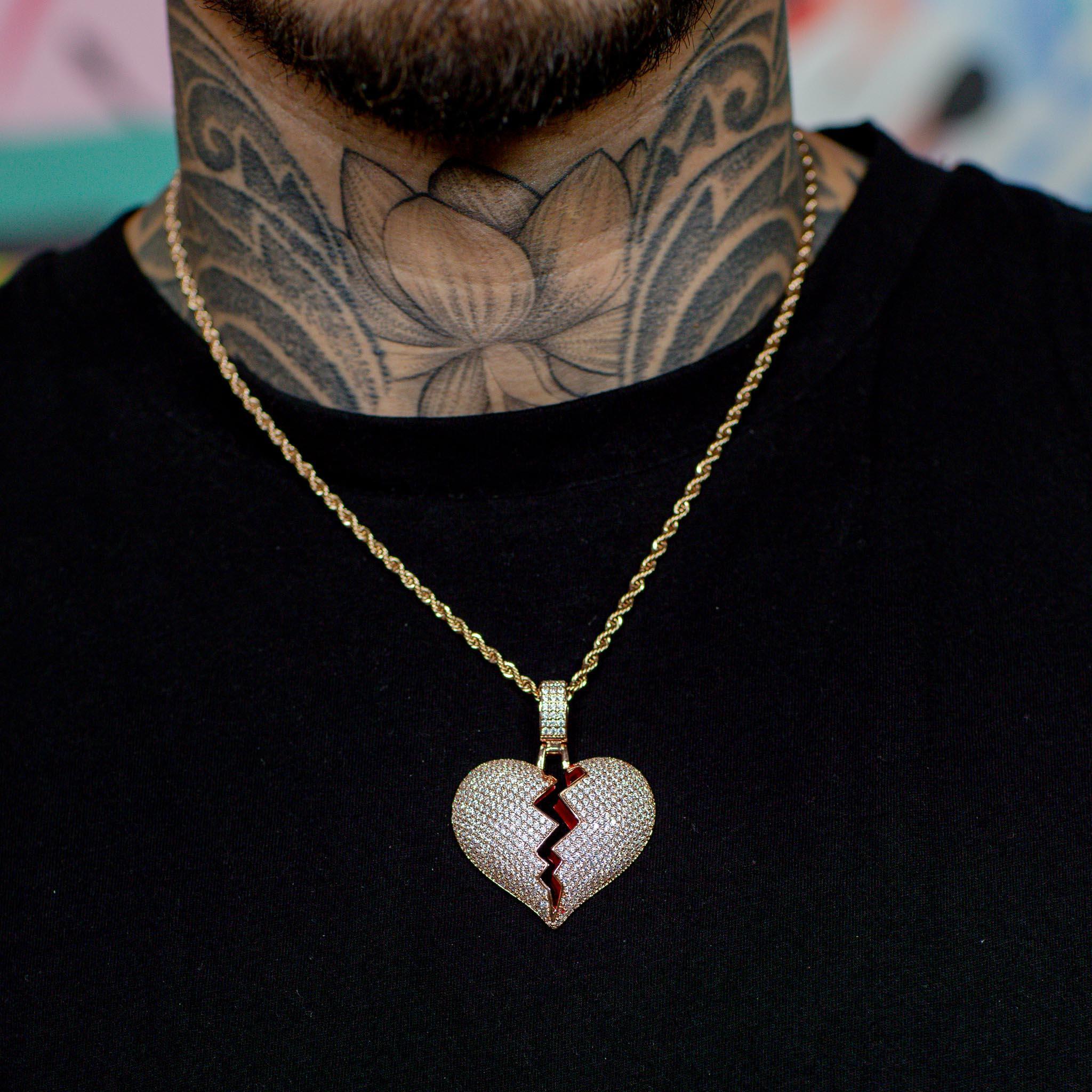 Broken Heart Pendant in Rose Gold