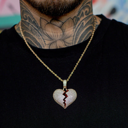 Broken Heart Pendant in Rose Gold