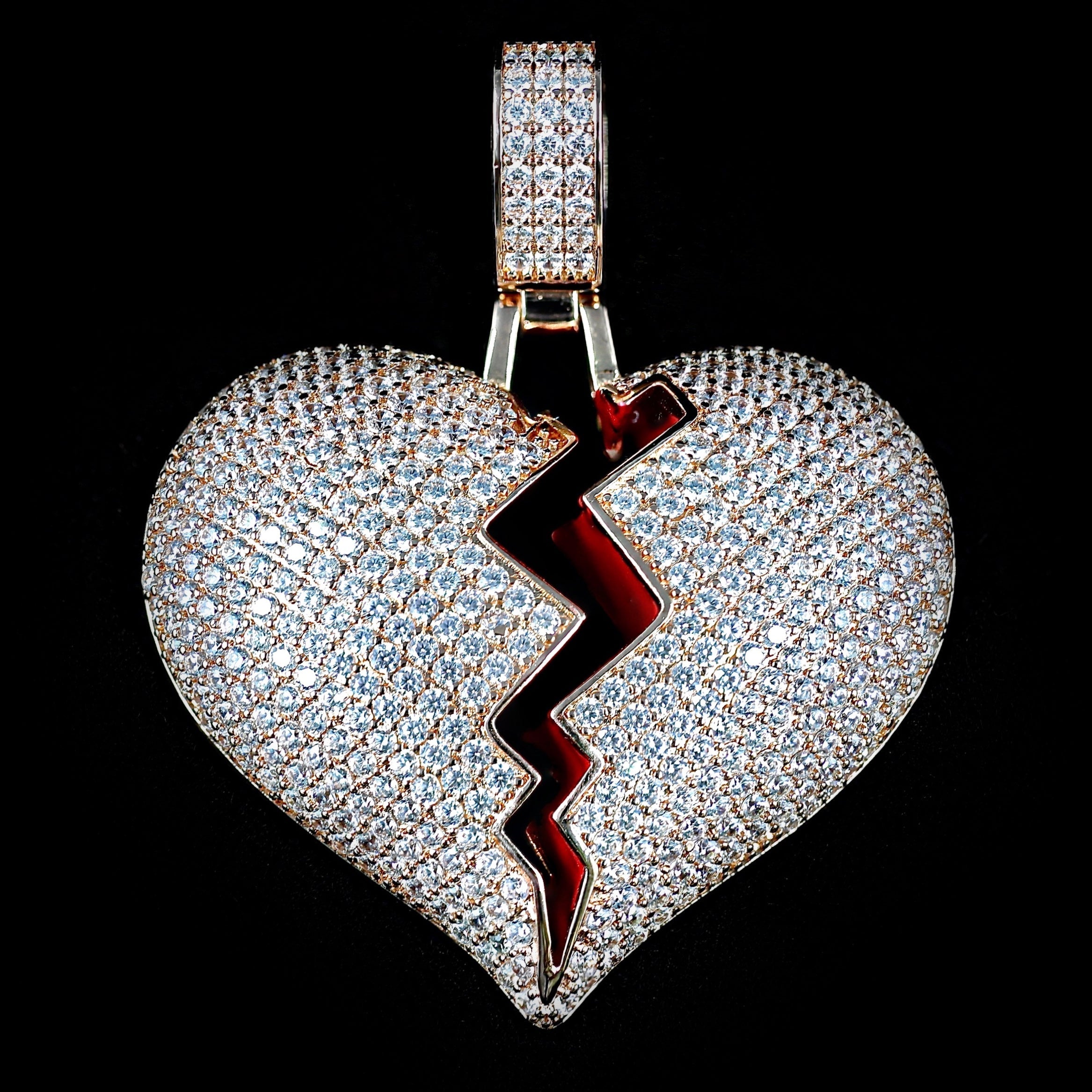 Broken Heart Pendant in Rose Gold