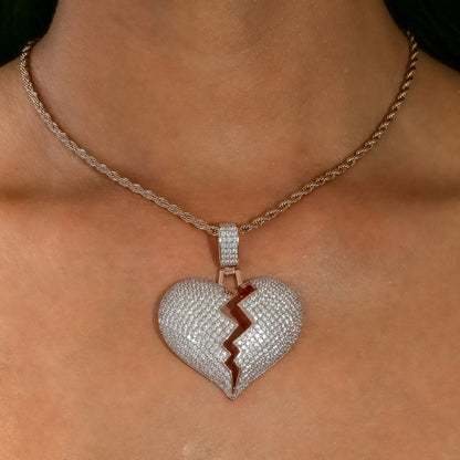 Broken Heart Pendant in Rose Gold