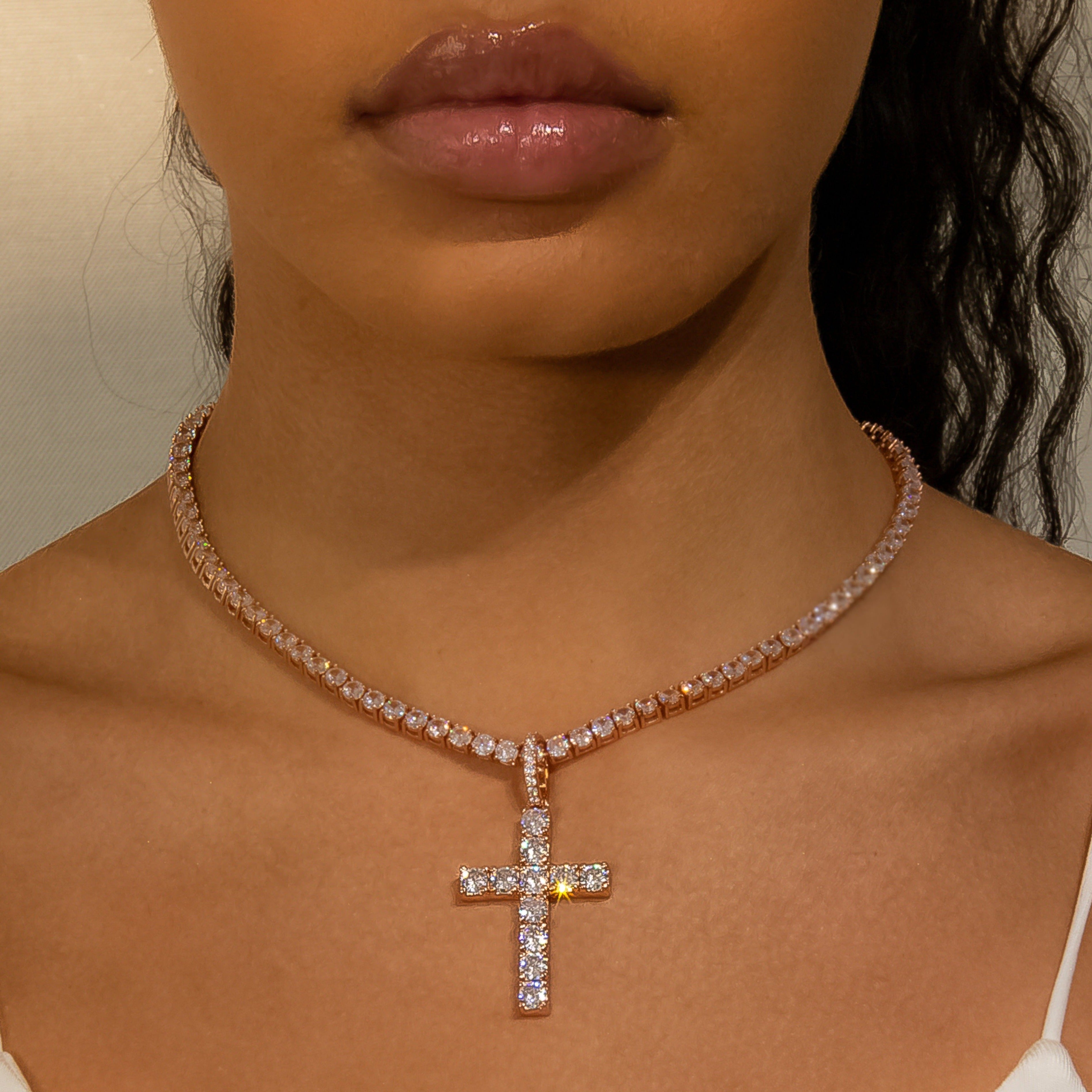 Cross Pendant in Rose Gold