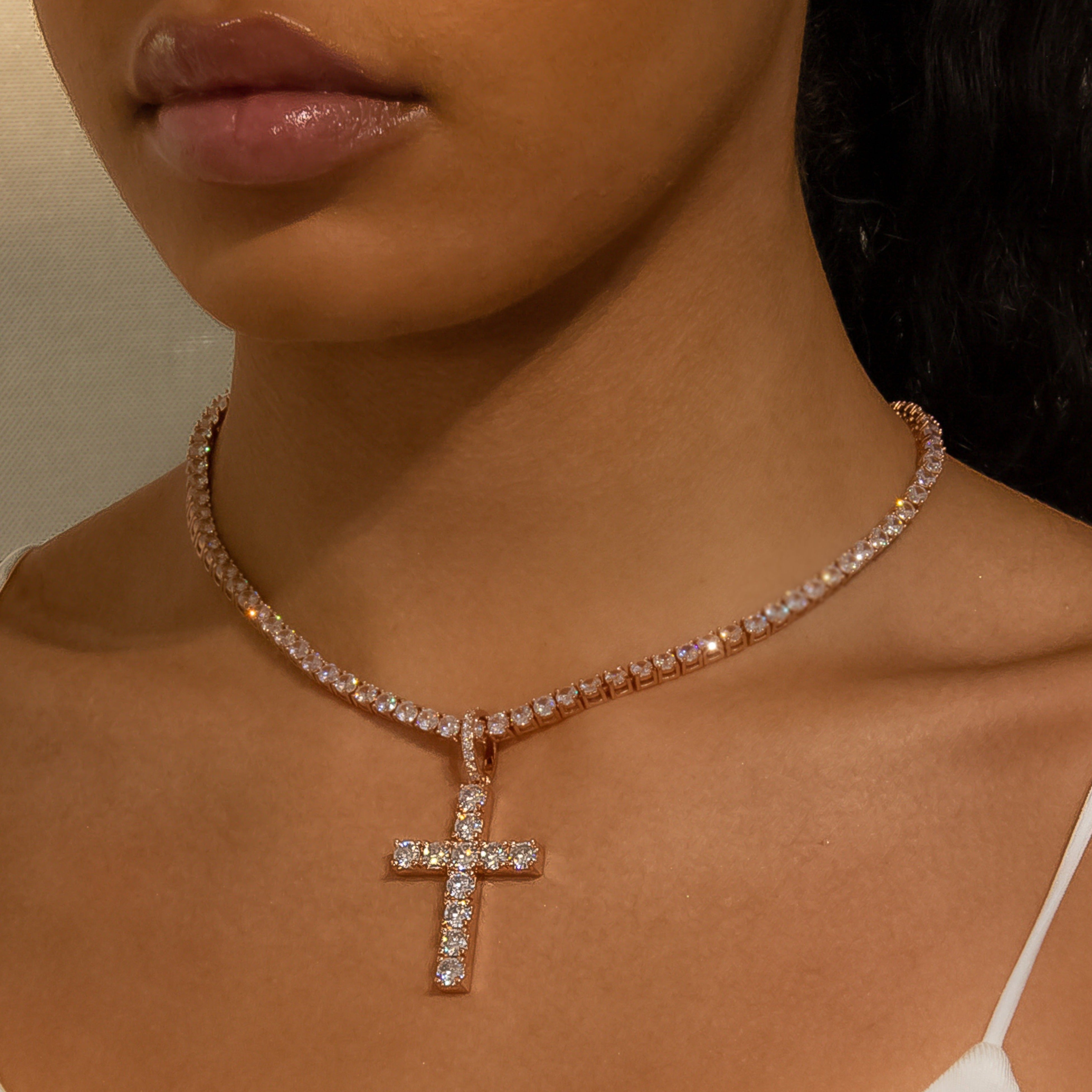 Cross Pendant in Rose Gold