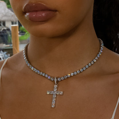 Cross Pendant in White Gold