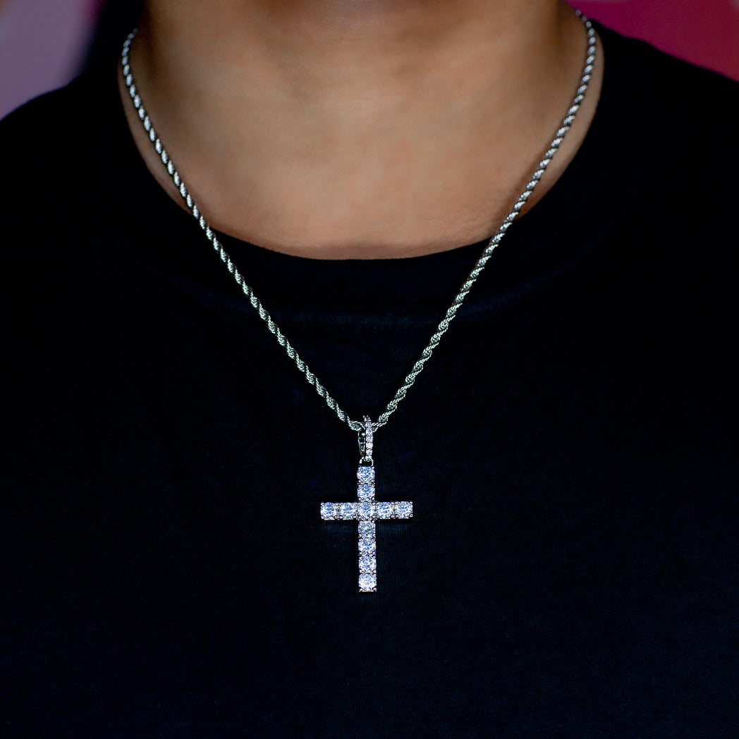 Cross Pendant in White Gold