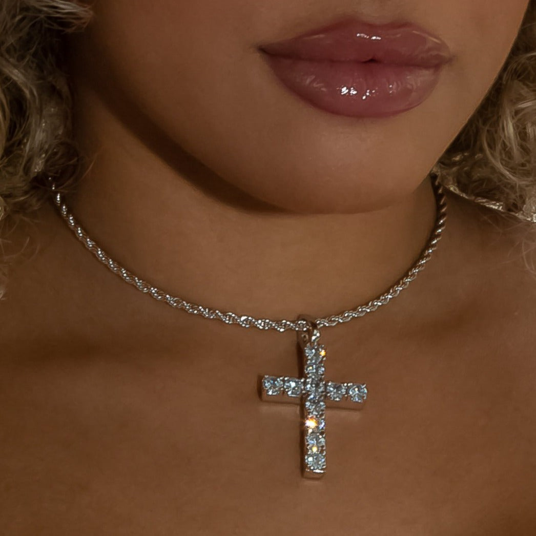 Cross Pendant in White Gold